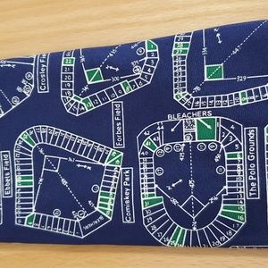 VINTAGE Josh Bach Classic Baseball Fields Printout Men's Tie